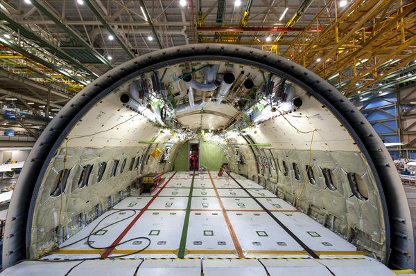 A Boeing 787 Dreamliner under construction in Everett, Wash. The wide-bodied jet&rsquo;s fuel efficiency is a central selling point.