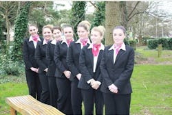 The seven students will now join the company caring for passengers at the check-in stage. The seven students will now join the company caring for passengers at the check-in stage.