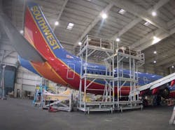 Row44 has installed wifi on more than 400 of Southwest&apos;s fleet of Boeing 737 airliners.
