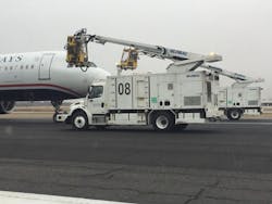 Airport&apos;s Twitter account provided some &apos;behind the scenes&apos; style photos explaining the process for deicing plane&apos;s at the airport.