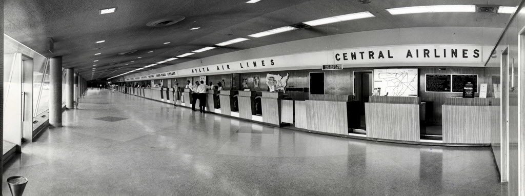 This photo of the Delta Air Lines ticket desk at Dallas Love Field was taken in September 1962. So Delta's been at Love for a long time.