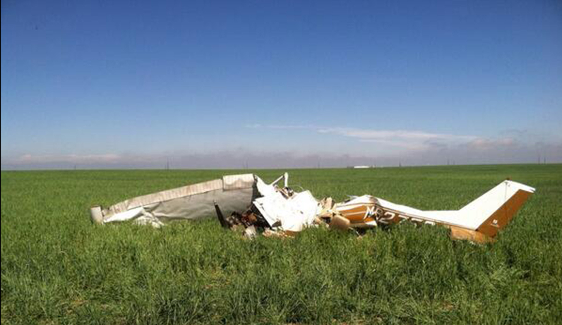 The crash site in Watkins, Colorado.