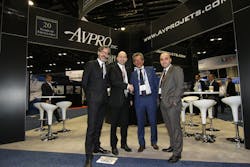 Left to right: Avpro Heli Division Head Emmanuel Dupuy; Ko&ccedil;o&gbreve;lu Group CEO U&gbreve;ur Koco&gbreve;lu; Inaer France at Inaer Aviation Group S.L. Chief Executive Officer Frederic Goig; and Koco&gbreve;lu Group Executive Vice President Canda&scedil; &Odblac;zdo&gbreve;u.