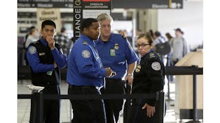 Local police departments often staff armed officers at airports, but they&apos;re not at every airport and budget constraints limit their presence.