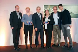 From left to right: Tim Grob - Service Delivery Manager, Menzies Aviation Amsterdam LCC, Femke van Veen - BU manager Menzies Aviation Amsterdam LCC, Maarten de Groof - CCO, Schiphol Airport, Karen Cox - Head of Ground Operations, easyJet, Felice de Biasi - Ground Ops Manager Amsterdam, easyJet, David Salafranca - Regional Ground Ops manager Outstations, easyJet.