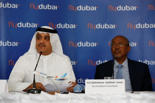 From Left to Right: Ghaith Al Ghaith, Chief Executive Officer at flydubai, H.E Abdirahman Abdillahi Ismail, Vice-President of Somaliland.