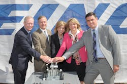 Boeing broke ground on a new laboratory facility in Oklahoma City. Mayor Mick Cornett, Commissioner Brian Maughan, President of Boeing Global Services and Support Leanne Caret, Oklahoma Governor Mary Fallin and Boeing Oklahoma City Site Director Jeb Boatman pushed an E-6B aircraft throttle forward symbolizing the groundbreaking of the new facility.