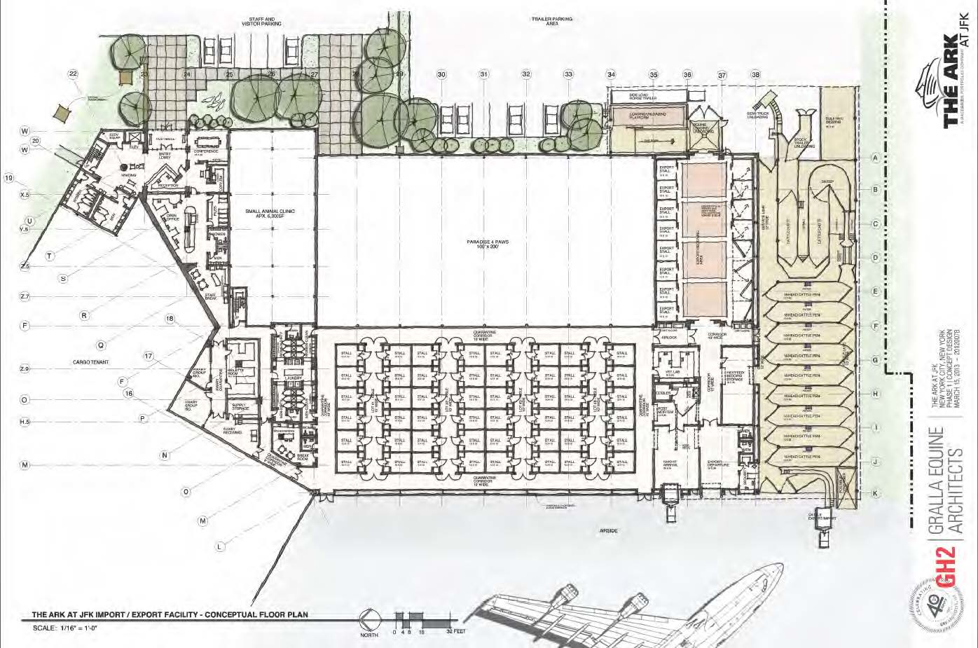 The 178,000 sq. ft. ARK building is designed to be a one-stop, turnkey solution for those who need to travel with their pets or transport animals of any size.