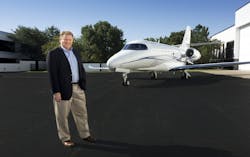 John Sieckowski, president of Aircraft Management Group, takes delivery of a Cessna Citation Latitude.