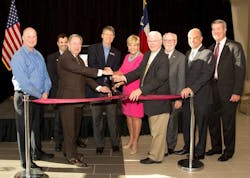 From Left to Right: State Representative Tony Tinderholt, General Manager of Global Customer Training Ray Lamas, Tarrant County Judge Glen Whitley, Bell Helicopter President and CEO John Garrison, Fort Worth Mayor Betsy Price, U.S. Congressman Joe Barton, Tarrant County Commissioner Gary Fickes, State Representative Chris Turner, Fort Worth Chamber of Commerce President and CEO Bill Thornton From Left to Right: State Representative Tony Tinderholt, General Manager of Global Customer Training Ray Lamas, Tarrant County Judge Glen Whitley, Bell Helicopter President and CEO John Garrison, Fort Worth Mayor Betsy Price, U.S. Congressman Joe Barton, Tarrant County Commissioner Gary Fickes, State Representative Chris Turner, Fort Worth Chamber of Commerce President and CEO Bill Thornton