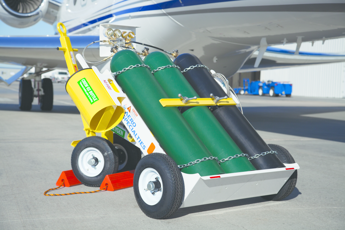 Aero 3 Bottle Oxygen Service Cart Complete Remote From Aero Specialties Aviation Pros
