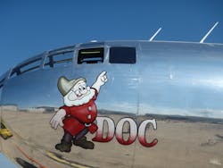 Doc was originally part of a squadron of B-29s known as Snow White and the Seven Dwarfs. Doc was originally part of a squadron of B-29s known as Snow White and the Seven Dwarfs.