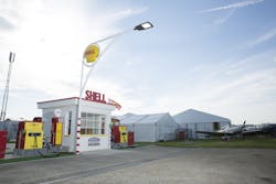 The vintage refuelling station is a nod to the more than 100 years of heritage Shell has in aviation. The vintage refuelling station is a nod to the more than 100 years of heritage Shell has in aviation.