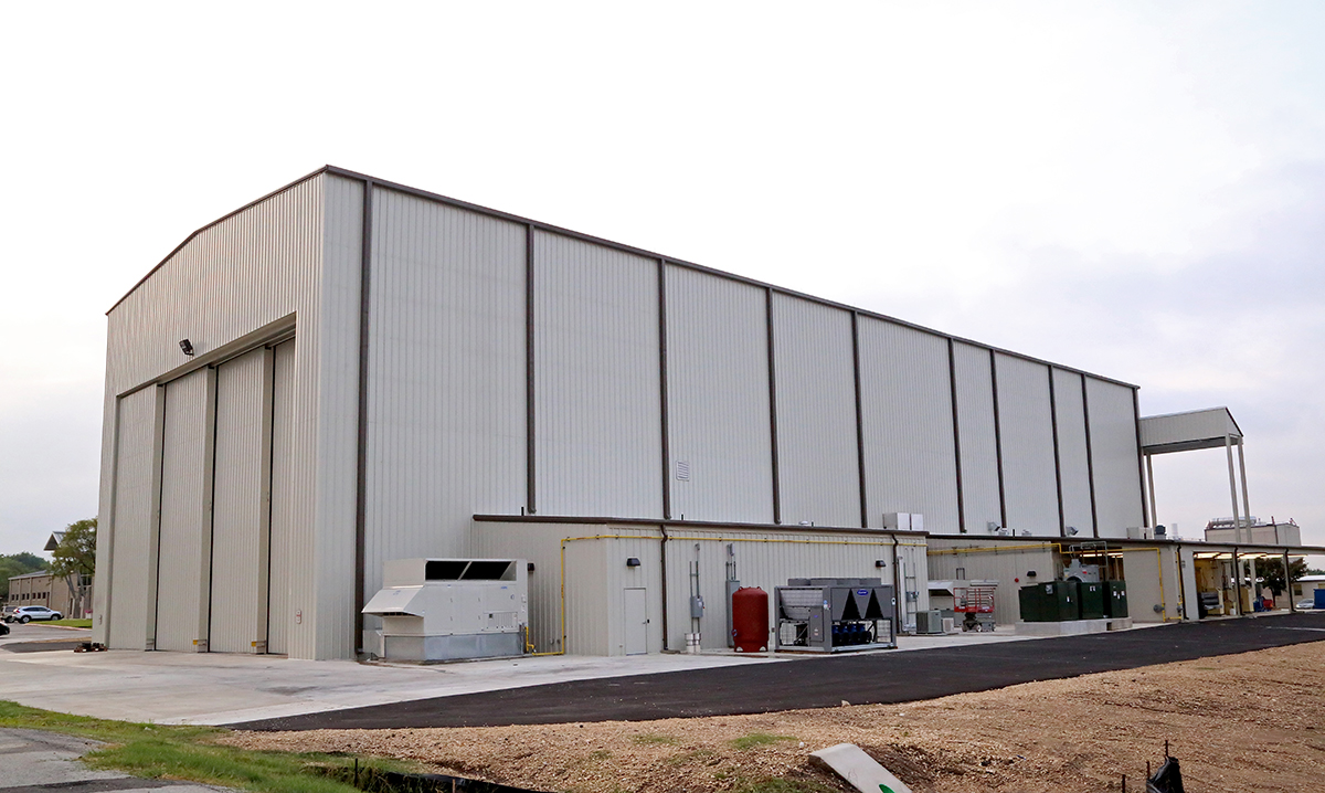 The Heavy Article Test now has 14,350 square feet of working space. The facility expansion included adding a fully controllable air exhaust system for removing heat and fumes, and a 95-ton capacity air-cooled water chiller.