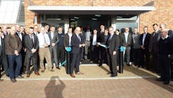 Ribbon-cutting ceremony by Christian Le Du, GE’s European Inspection Technologies Sales Leader (left) and Neil Bloomfield, GE’s Inspection Technologies Global Radiography Sales Leader. Ribbon-cutting ceremony by Christian Le Du, GE’s European Inspection Technologies Sales Leader (left) and Neil Bloomfield, GE’s Inspection Technologies Global Radiography Sales Leader.