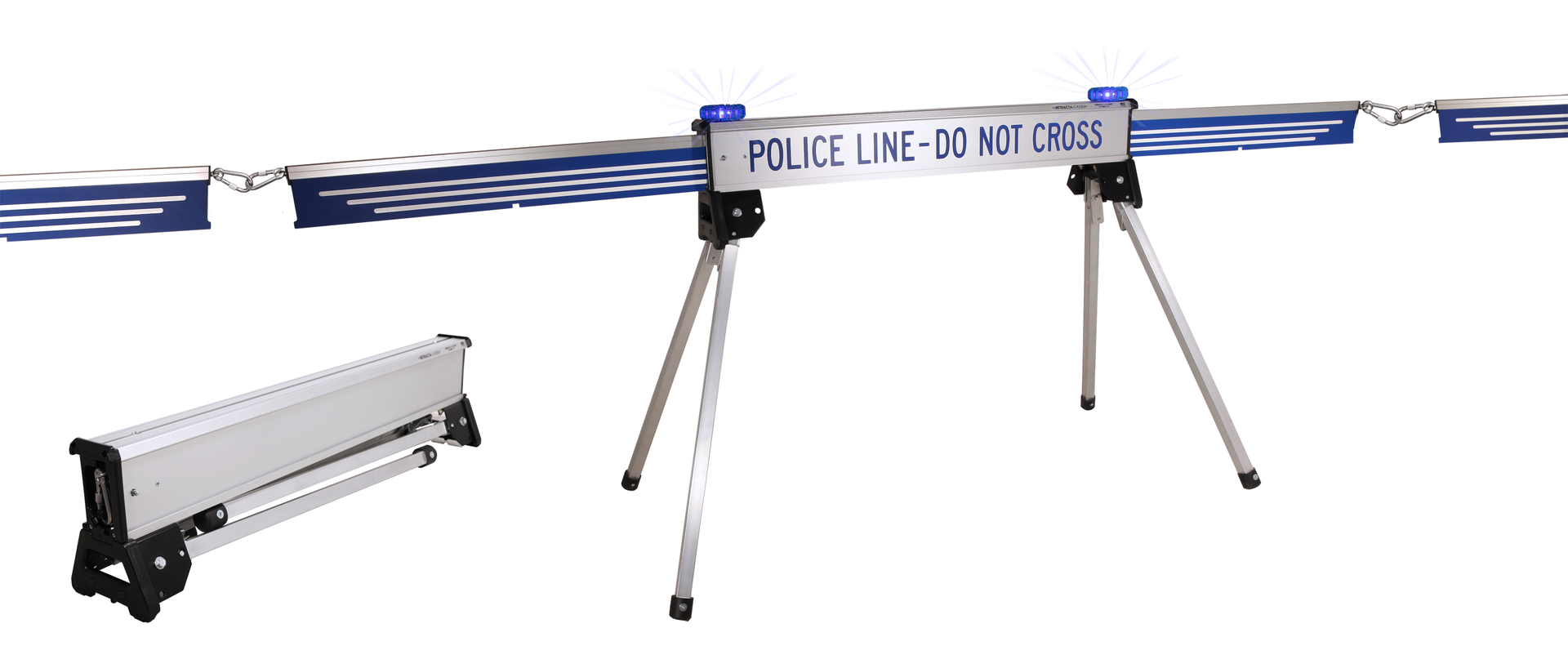 police blue retracta cade partially extended with lights units connecting glowing 1 5644fd7988386