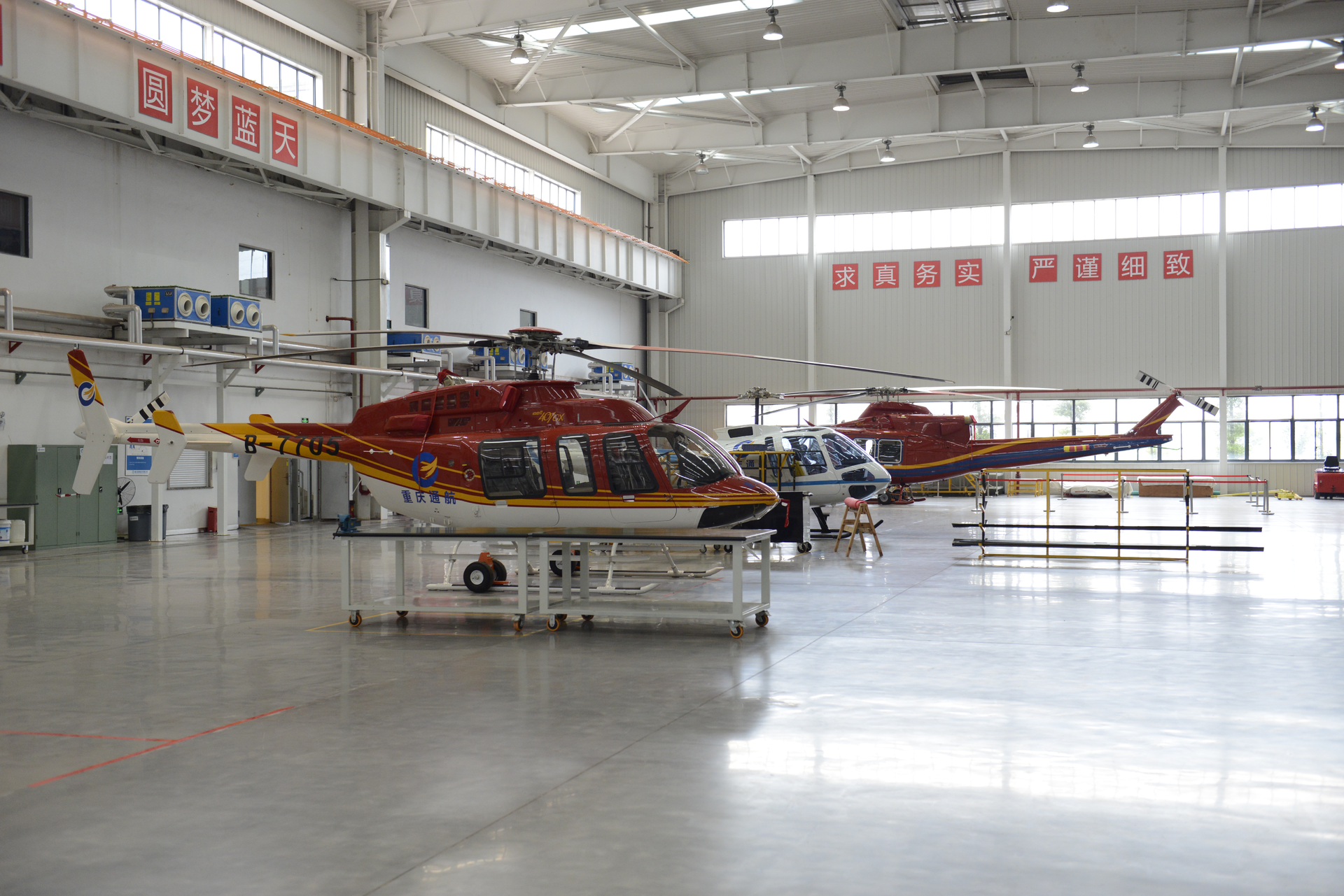 The Bell 407GX in the Chongqing General Aviation facility