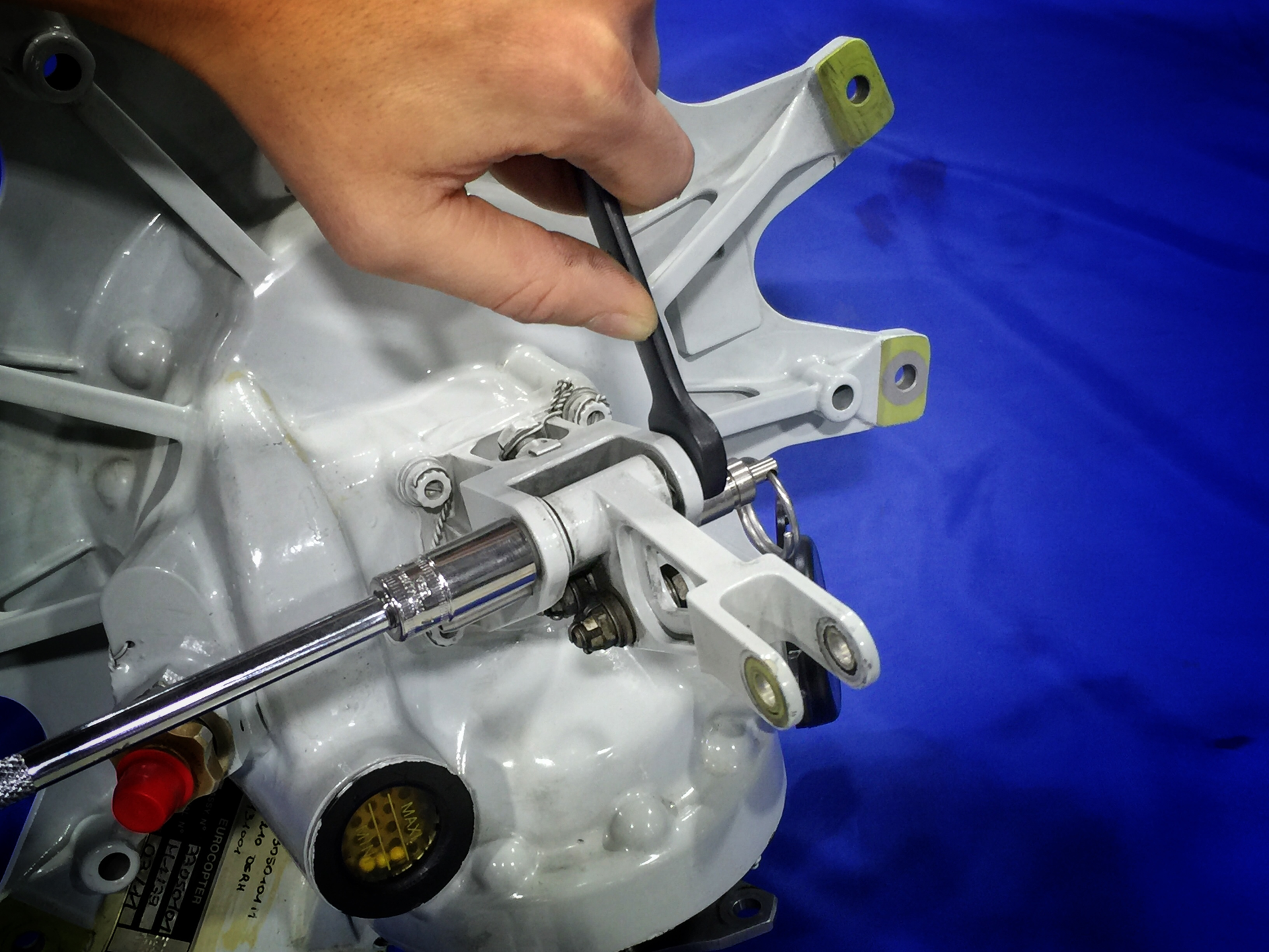 Vector Aerospace maintenance on H130 tail rotor gearbox in Richmond, BC.