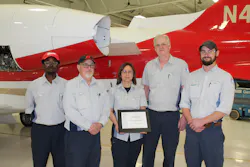 Technicians at Bombardier Business Aircraft’s Wichita Service Centre