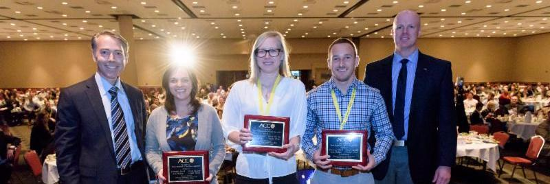 From left to right, Don Bergin, Blast Deflectors; Julie Buffam, Jensen Hughes; Courtney Brand, Iron Horse Architects; David McLeod, Denver International Airport; T.J. Schulz, ACC President.