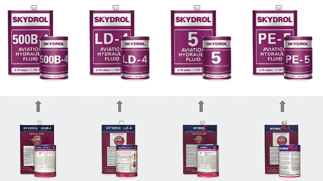 Skydrol Color New Packaging Design for Skydrol Hydraulic Fluids | Aviation Pros