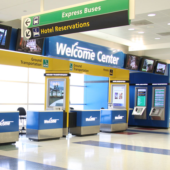 Interactive Digital Signage Kiosks can provide passengers with on-demand information, such as flight schedules, can display promotions, and can report on kiosk usage and engagement with audience measurement technologies.