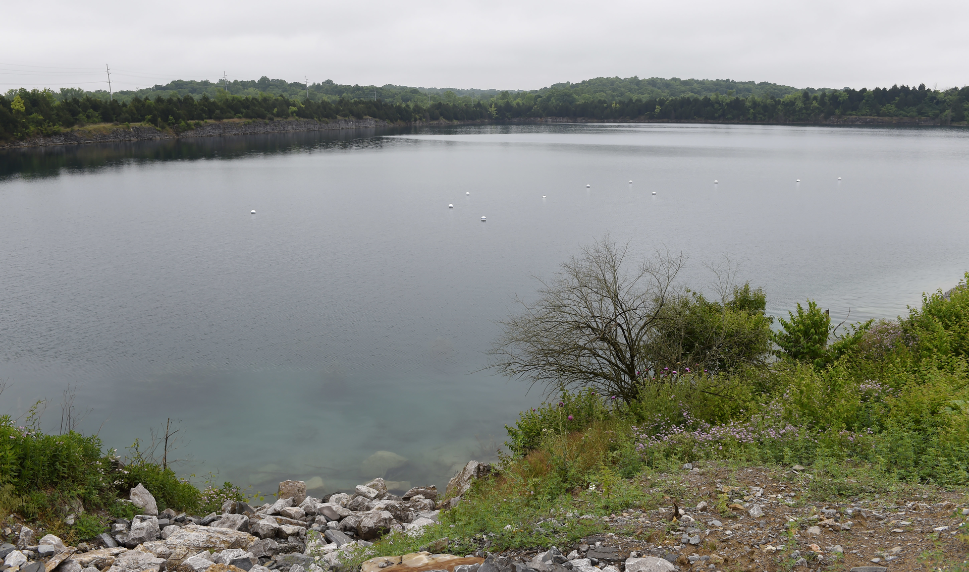 Located east of Donelson Pike and Nashville International Airport Runway 2R/20L is the former 43-acre Hoover rock quarry, with an average depth of 150 feet, containing approximately 1.5 billion gallons of water.