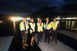From left to right, Airways&rsquo; Queenstown Tower Chief Controller Clayton Lightfoot; Airways Chief Operating Officer Pauline Lamb, Minister of Transport Simon Bridges, Queenstown Airport CEO Mark Edgill, and MP for Clutha-Southland Todd Barclay.
