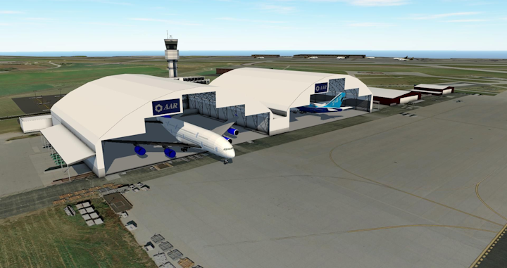 Rendering of the new AAR MRO facility at Chicago Rockford International Airport.