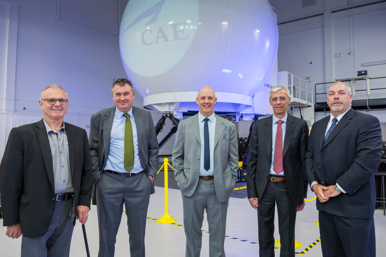 Left to right: RDC Chair, Fraser Edison; RDC Acting CEO, Mark Ploughman; Peter Cobb, CAE Business Development Leader; Nick Leontidis, CAE Group President, Civil Aviation Training Solutions; Len Coughlan, HMDC.