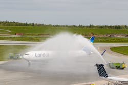 Halifax welcomed Condor June 3, with a traditional water cannon salute. Halifax welcomed Condor June 3, with a traditional water cannon salute.