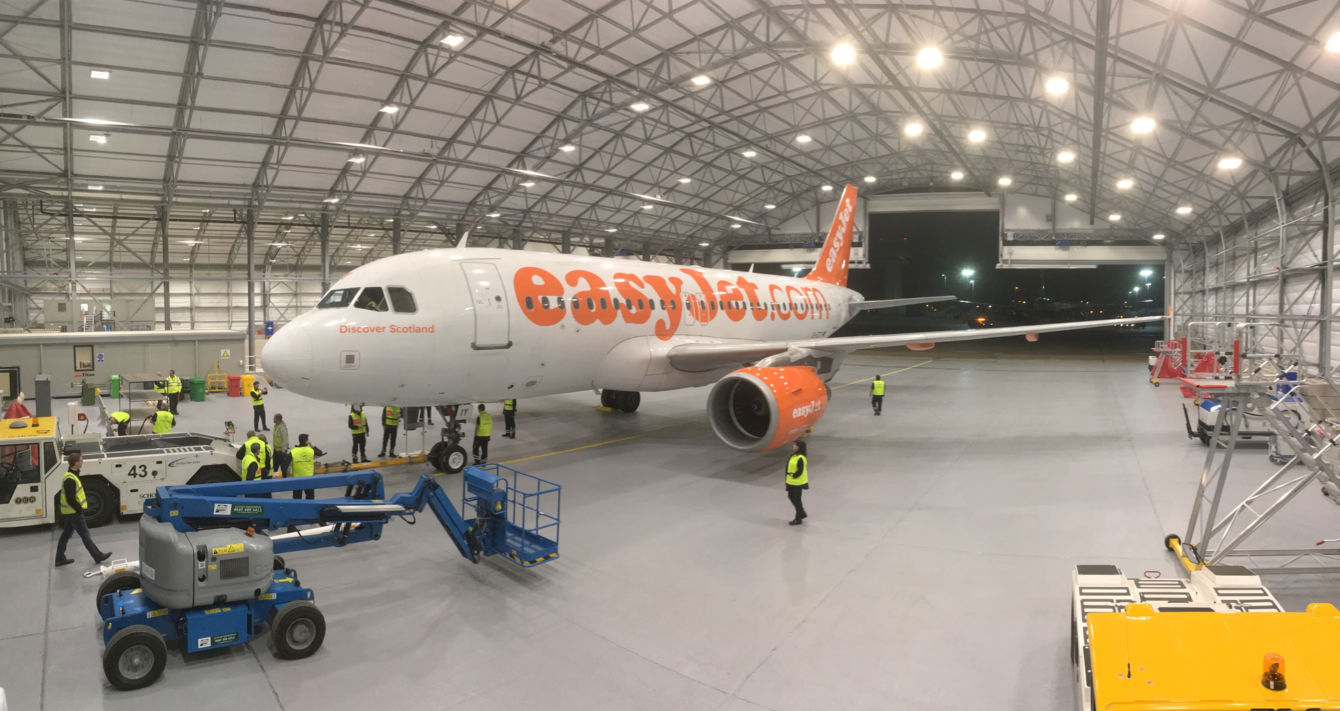 EasyJet hangar at London Gatwick.