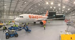 EasyJet hangar at London Gatwick.