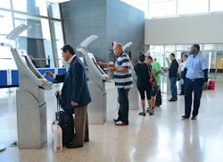 Miami International Airport has added 108 self-service passport control kiosks to its facility in recent years. Miami International Airport has added 108 self-service passport control kiosks to its facility in recent years.