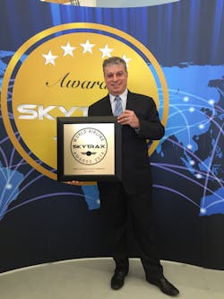 Jose Maluf accepts the 2016 Skyktrax award. Jose Maluf accepts the 2016 Skyktrax award.