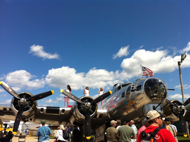 Avfuel team members will be throwing special branded giveaways and surprise AVTRIP points from the wings of the B-17 prior to airshows and at other unannounced times.