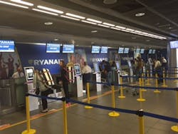 The new self bag drop systems implemented by Rockwell Collins in Terminals One and Two at Dublin Airport streamlines and simplifies the baggage check-in process. The new self bag drop systems implemented by Rockwell Collins in Terminals One and Two at Dublin Airport streamlines and simplifies the baggage check-in process.