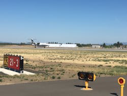 The first arrival to Spokane International Airport after the main runway reopened Aug. 16.