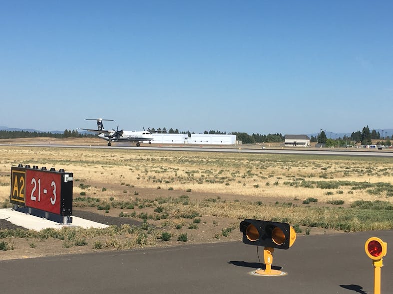 The first arrival to Spokane International Airport after the main runway reopened Aug. 16.