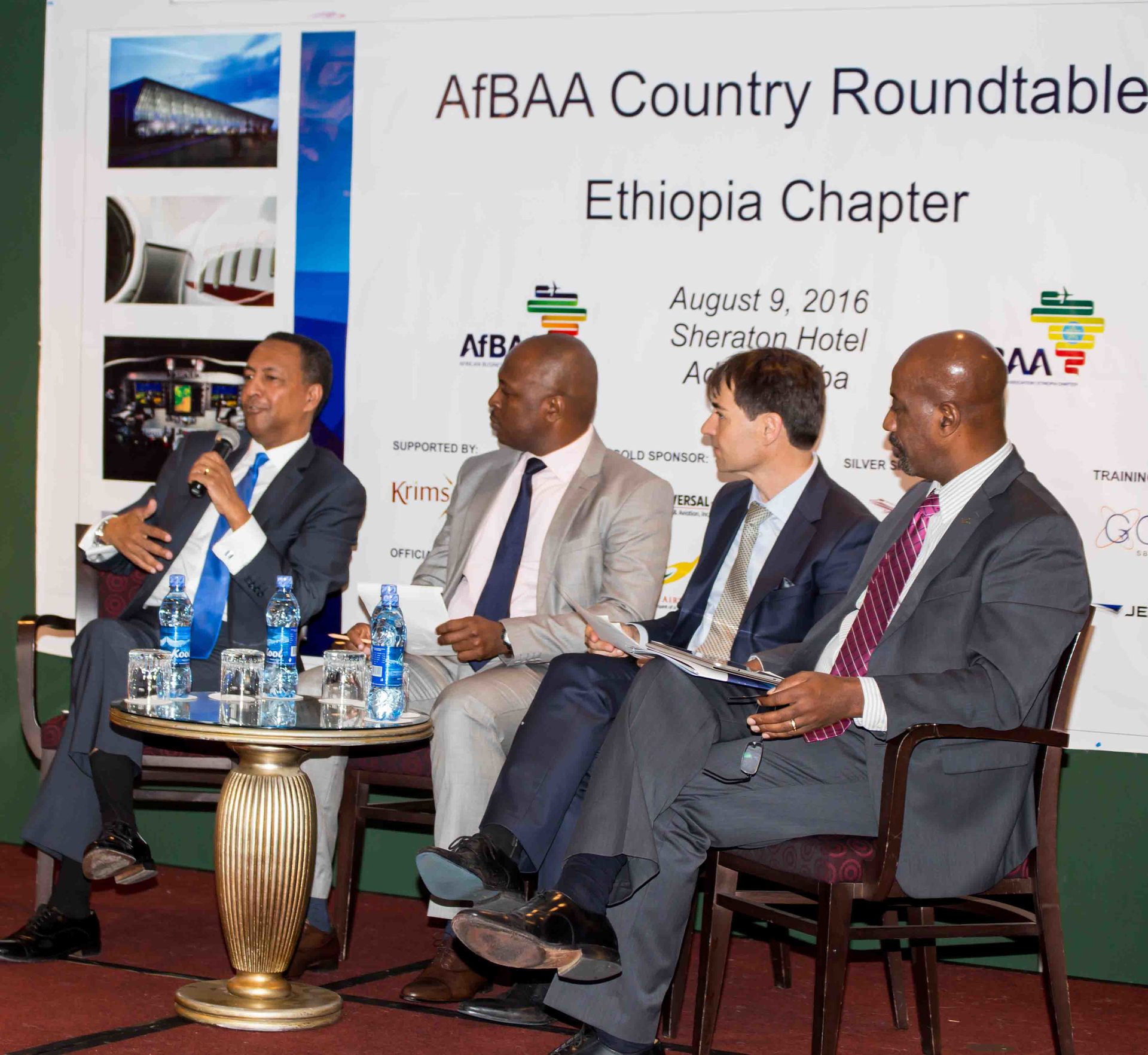 Ms. Margareth Kyarwenda, Secretary General of AAATO, Mr. Zemedeneh Negatu, Managing Partner of Ernst & Young Ethiopia, Mr. Stanley Joseph, Managing Director of KALC, Mr. Pierre Lucas, Chief of WFP/UNHAS Ethiopia, Captain Solomon Gizaw, Managing Director of Abyssinian Flight Services who together debated core issues effecting Ethiopia&rsquo;s Business Aviation development.