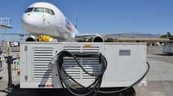 The ground power and pre-conditioned air units provide the aircraft with power, heat, and air conditioning while on the aircraft parking apron.