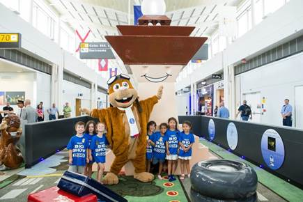 The Kids&rsquo; FunWay, including the Orville character and two aircraft elements, is on loan from the aeronautics research public engagement group at NASA.