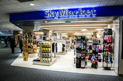 SkyMarket is located on the mezzanine level of the B Concourse. SkyMarket is located on the mezzanine level of the B Concourse.