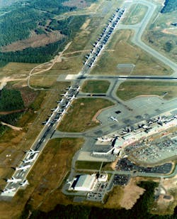An aerial view of Halifax International Airport on 9/11.