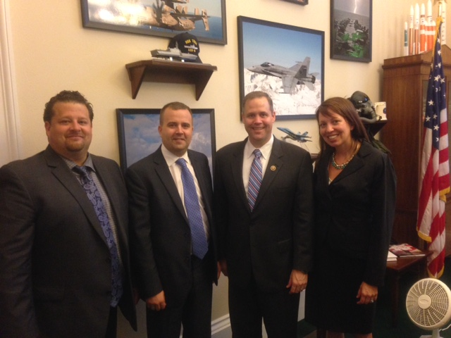 Dennis Manzo, President, Spartan College of Aeronautics & Technology - Los Angeles; Ryan Goertzen, Chief Aviation and Academic Officer, Spartan College of Aeronautics & Technology; Rep. Jim Bridenstine (R-OK); Crystal Maguire, Executive Director, Aviation Technician Education Council.