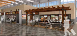 A rendering of the new Dale Jr’s Whisky River location at Raleigh-Durham International Airport. A rendering of the new Dale Jr’s Whisky River location at Raleigh-Durham International Airport.