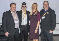 Environmental Leadership Program Awards Ceremony. From Left to Right: Dave Krogman and Sam Haycraft, West Star Aviation, Lynette Myers, Department of Colorado Public Health and Environment, Kraig Meyer, West Star Aviation. Environmental Leadership Program Awards Ceremony. From Left to Right: Dave Krogman and Sam Haycraft, West Star Aviation, Lynette Myers, Department of Colorado Public Health and Environment, Kraig Meyer, West Star Aviation.