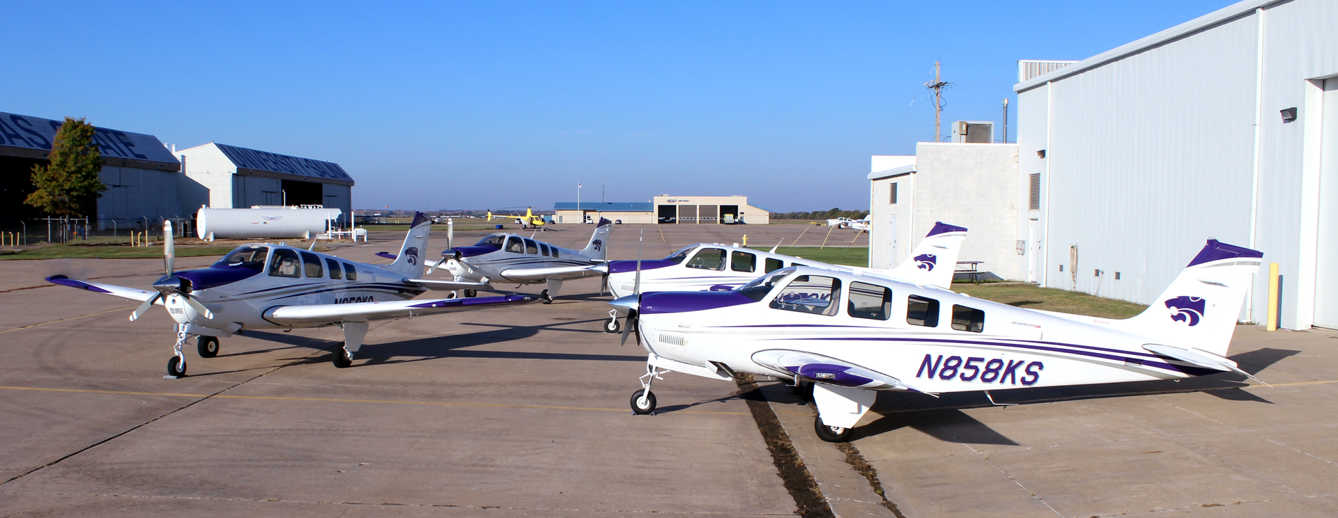 The aviation program at Kansas State University's Polytechnic Campus is expanding its learning fleet with the addition of four new Beechcraft Bonanza G36 aircraft.