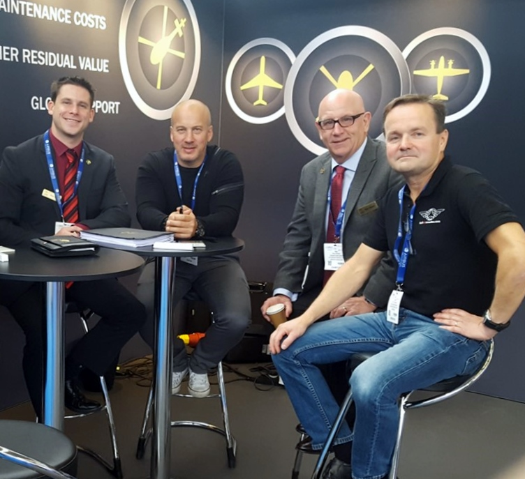 Left to right: Kyle Sale, JSSI Director of Business Development; Aram Rubinstein, HeliAir Sweden CEO; Ray Weiser, JSSI Helicopter Program Specialist; and on the right, Jan Yngvesson, HeliAir Sweden Director of Maintenance.