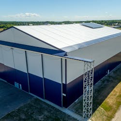 The design of a rigid frame fabric building also makes it relatively simple to add items such as interior fabric liners and insulation to the roof and sidewalls.